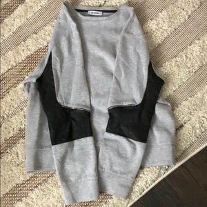 Tim Coppens Napa Leather Detail Sweatshirt